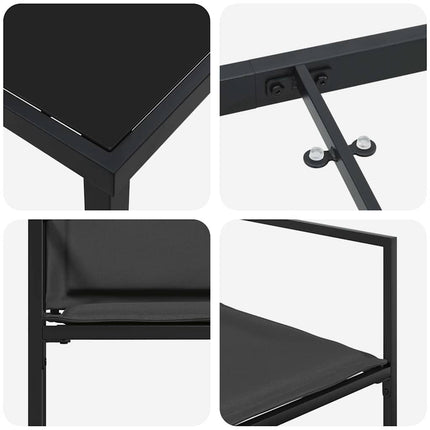 Trädgårdsmöbelset 5 pcs Svart 140 x 70 x 73 cm