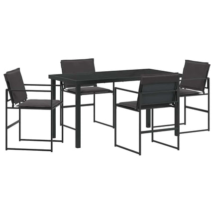 Trädgårdsmöbelset 5 pcs Svart 140 x 70 x 73 cm