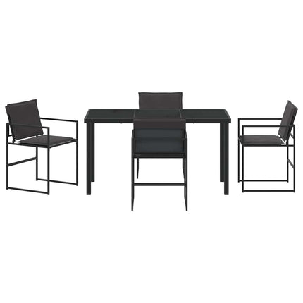 Trädgårdsmöbelset 5 pcs Svart 140 x 70 x 73 cm