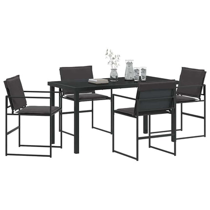Trädgårdsmöbelset 5 pcs Svart 140 x 70 x 73 cm