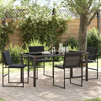 Trädgårdsmöbelset 5 pcs Svart 160 x 80 x 73 cm