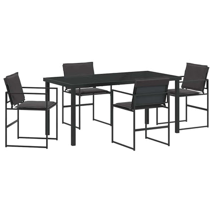 Trädgårdsmöbelset 5 pcs Svart 160 x 80 x 73 cm