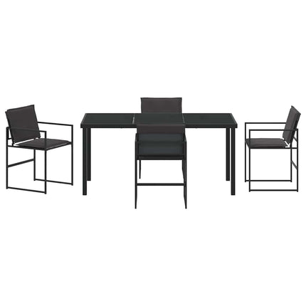 Trädgårdsmöbelset 5 pcs Svart 160 x 80 x 73 cm