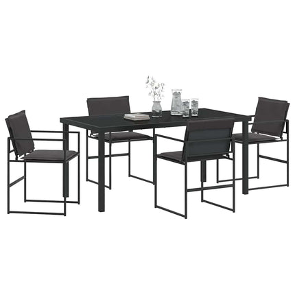 Trädgårdsmöbelset 5 pcs Svart 160 x 80 x 73 cm