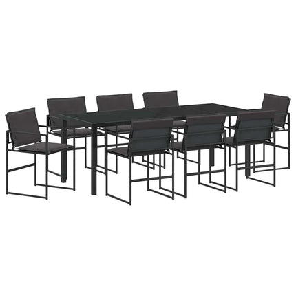 Trädgårdsmöbelset 9 pcs Svart 200 x 80 x 73 cm