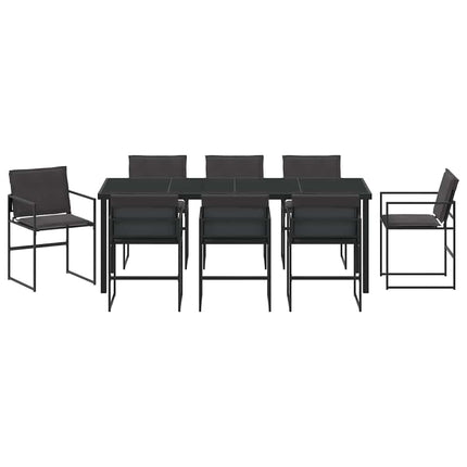 Trädgårdsmöbelset 9 pcs Svart 200 x 80 x 73 cm