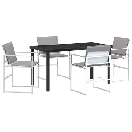 Trädgårdsmöbelset 5 pcs Vit 140 x 70 x 73 cm Textilene och Stål