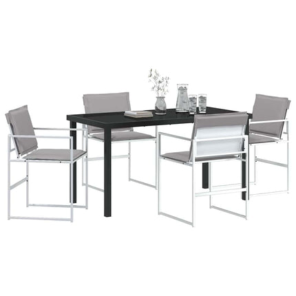 Trädgårdsmöbelset 5 pcs Vit 140 x 70 x 73 cm Textilene och Stål