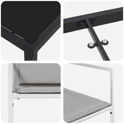 Trädgårdsmöbelset 5 pcs Vit 160 x 80 x 73 cm Textilene och Stål