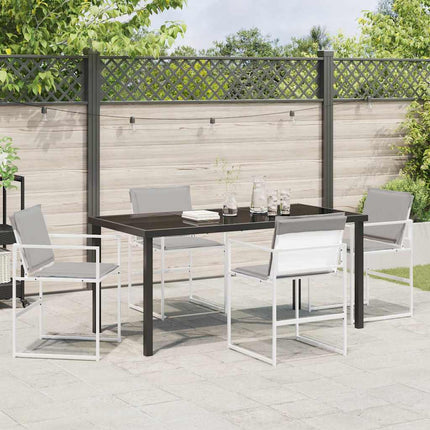 Trädgårdsmöbelset 5 pcs Vit 160 x 80 x 73 cm Textilene och Stål