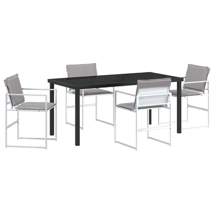 Trädgårdsmöbelset 5 pcs Vit 160 x 80 x 73 cm Textilene och Stål