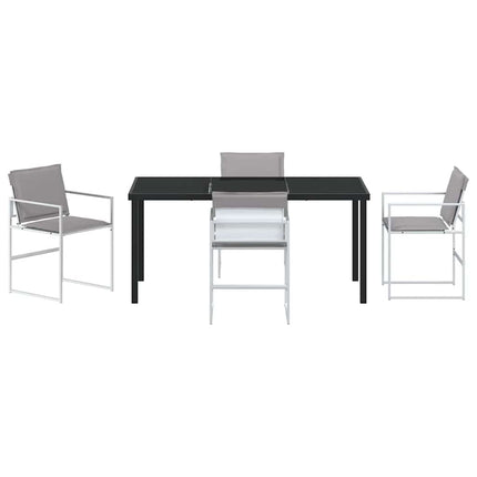 Trädgårdsmöbelset 5 pcs Vit 160 x 80 x 73 cm Textilene och Stål