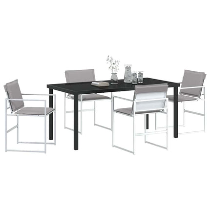 Trädgårdsmöbelset 5 pcs Vit 160 x 80 x 73 cm Textilene och Stål