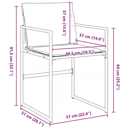 Trädgårdsmöbelset 5 pcs Vit 160 x 80 x 73 cm Textilene och Stål