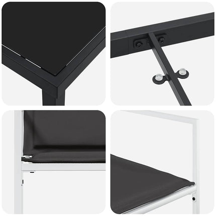 Trädgårdsmöbelset 5 pcs Vit 140 x 70 x 73 cm Textilene och Stål