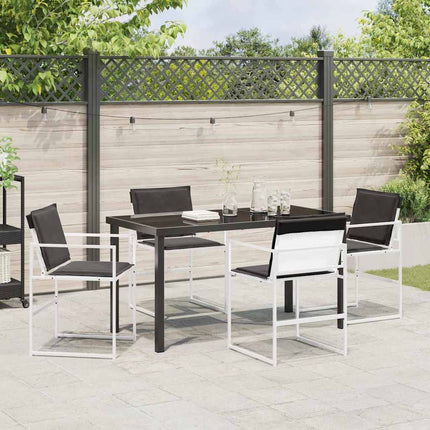 Trädgårdsmöbelset 5 pcs Vit 140 x 70 x 73 cm Textilene och Stål