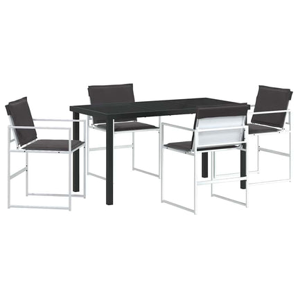 Trädgårdsmöbelset 5 pcs Vit 140 x 70 x 73 cm Textilene och Stål