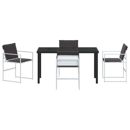 Trädgårdsmöbelset 5 pcs Vit 140 x 70 x 73 cm Textilene och Stål