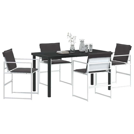 Trädgårdsmöbelset 5 pcs Vit 140 x 70 x 73 cm Textilene och Stål