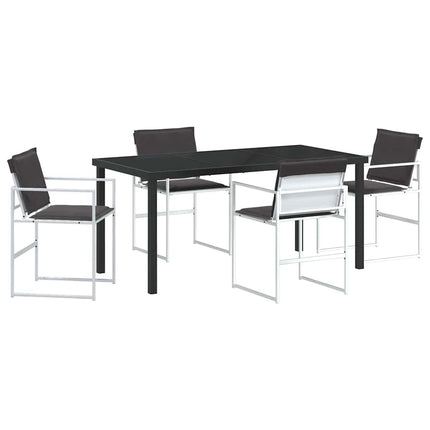 Trädgårdsmöbelset 5 pcs Vit Textilene och Stål