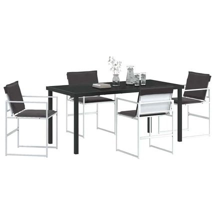 Trädgårdsmöbelset 5 pcs Vit Textilene och Stål