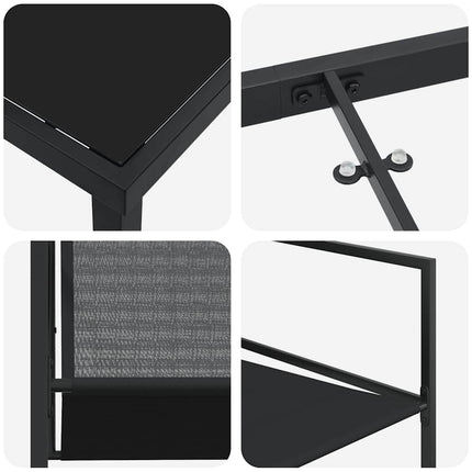 Trädgårdsmöbelset 5 pcs Svart Textilene och Stål