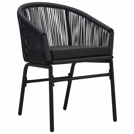 Trädgårdsmöbelset 5 pcs Svart Pulverlackerat stål