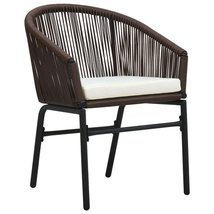 Trädgårdsmöbelset 5 pcs Brun Pulverlackerat stål