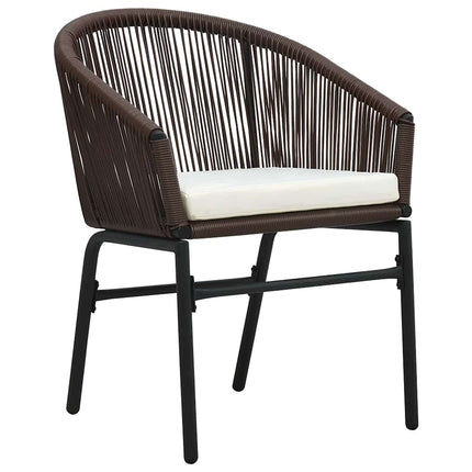 Trädgårdsmöbelset 9 pcs Brun Pulverlackerat stål