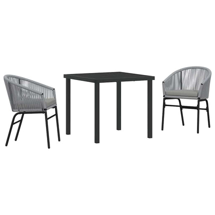 Trädgårdsmöbelset 3 pcs Antracit Pulverlackerat stål