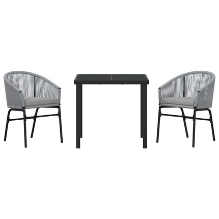 Trädgårdsmöbelset 3 pcs Antracit Pulverlackerat stål