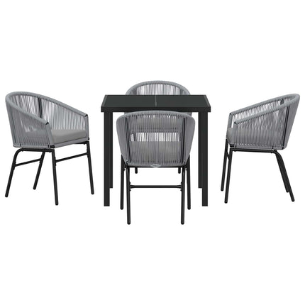Trädgårdsmöbelset 5 pcs Antracit Pulverlackerat stål