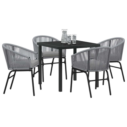Trädgårdsmöbelset 5 pcs Antracit Pulverlackerat stål
