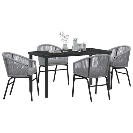 Trädgårdsmöbelset 5 pcs Antracit Pulverlackerat stål