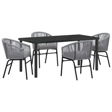 Trädgårdsmöbelset 5 pcs Antracit Pulverlackerat stål