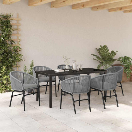 Trädgårdsmöbelset 7 pcs Antracit Pulverlackerat stål