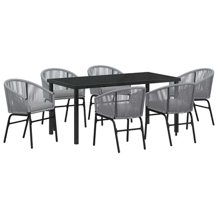Trädgårdsmöbelset 7 pcs Antracit Pulverlackerat stål