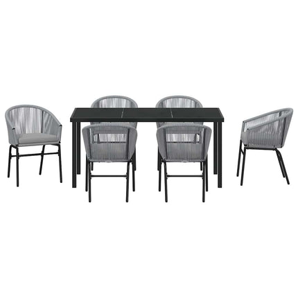 Trädgårdsmöbelset 7 pcs Antracit Pulverlackerat stål