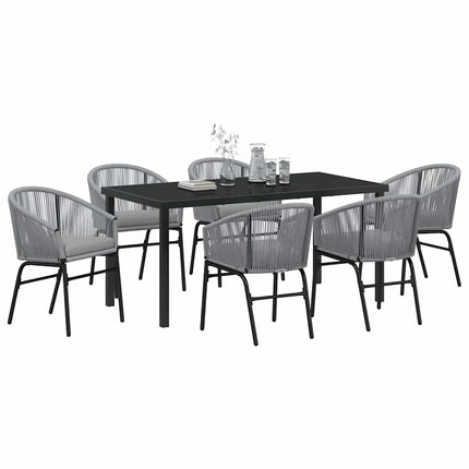 Trädgårdsmöbelset 7 pcs Antracit Pulverlackerat stål