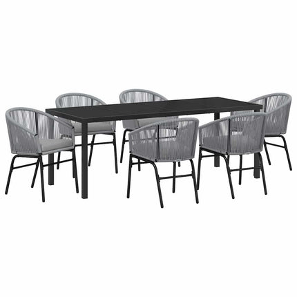 Trädgårdsmöbelset 7 pcs Antracit Pulverlackerat stål