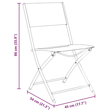 Trädgårdsmöbelset 5 pcs Svart Pulverlackerat stål
