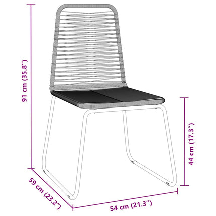 Trädgårdsmöbelset 5 pcs Svart Pulverlackerat stål
