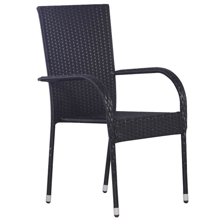 Trädgårdsmöbelset 3 pcs Svart Pulverlackerat stål
