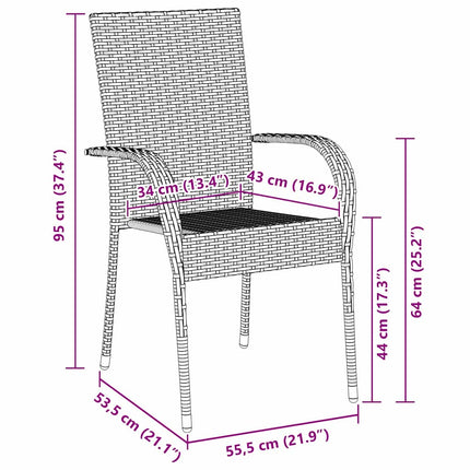 Trädgårdsmöbelset 5 pcs Svart Pulverlackerat stål