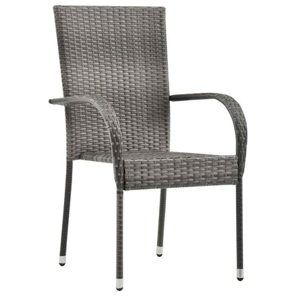Trädgårdsmöbelset 5 pcs Grå Pulverlackerat stål