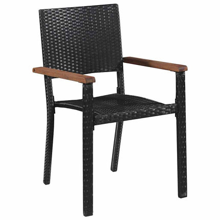 Trädgårdsmöbelset 3 pcs Svart Pulverlackerat stål