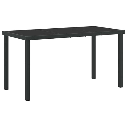 Trädgårdsmöbelset 5 pcs Svart Pulverlackerat stål