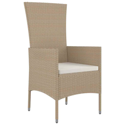 Trädgårdsmöbelset med kudde 5 pcs Beige konstrotting