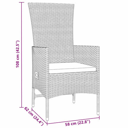 Trädgårdsmöbelset med kudde 5 pcs Beige konstrotting