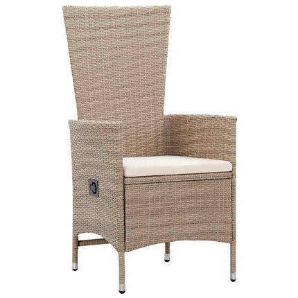 Trädgårdsmöbelset med kudde 5 pcs Beige konstrotting